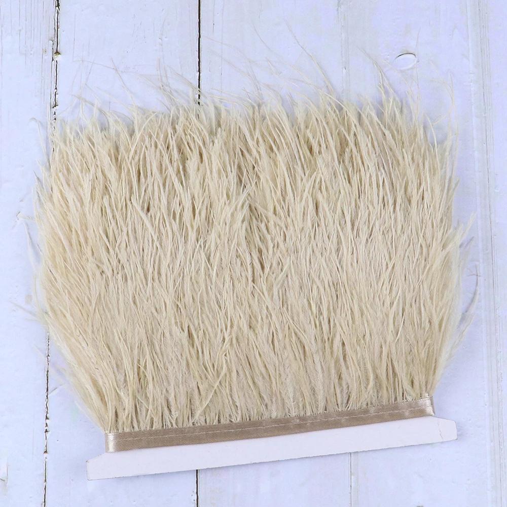 Feather10Meters 8-10cm Natural Ostrich Feather Trims for Needlework and Handicraft Plume Ribbon Fringe Skirt Decoration