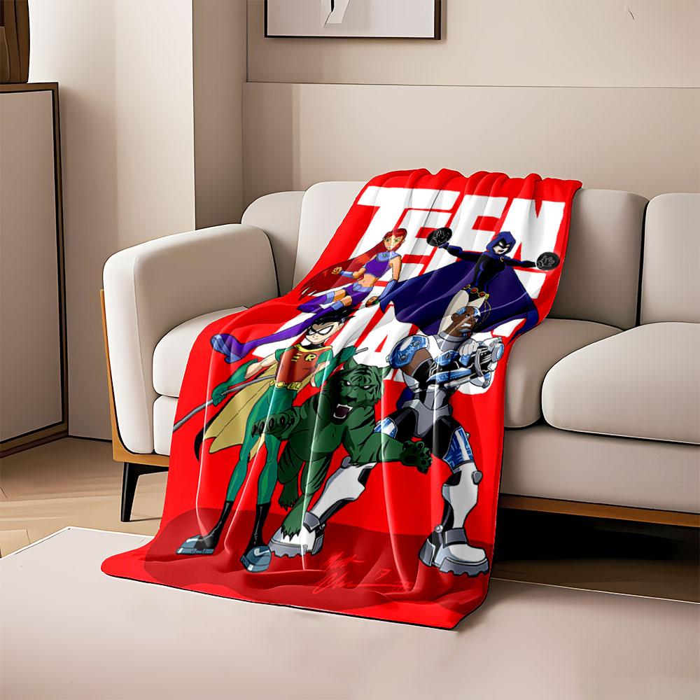 

Five superheroes in dynamic poses on a red background with bold text. for all seasons blanket lunch break throw gift 80cm x 120cm