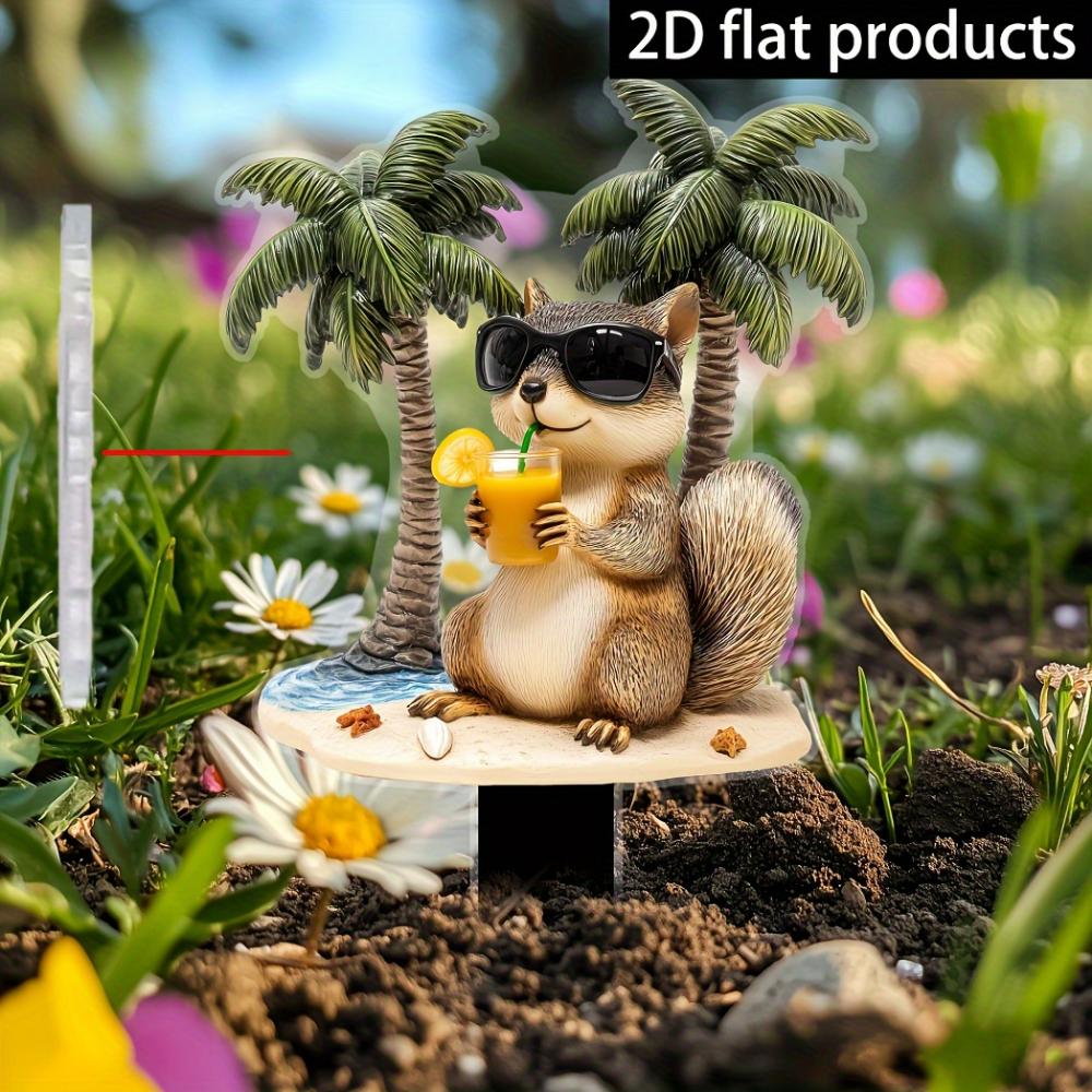 Fun squirrel, 2D flat acrylic, decoration, suitable for garden, lawn, potted plants, party, Christmas, Halloween