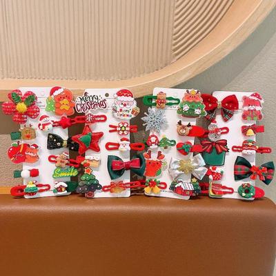 Christmas Hair Clip Set Cute Santa Claus Christmas Tree Snowflake Hairpin Children Hair Accessories  Year Gifts