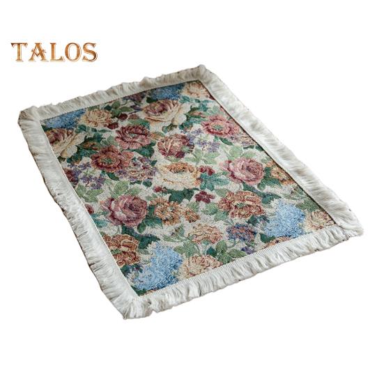 Tischset mit Quaste, pastoralem Stil, Blumen-Ölgemälde, ästhetische runde Form, Partys, Hochzeiten, Bankette, Tischdekoration, Abendessen-Matte