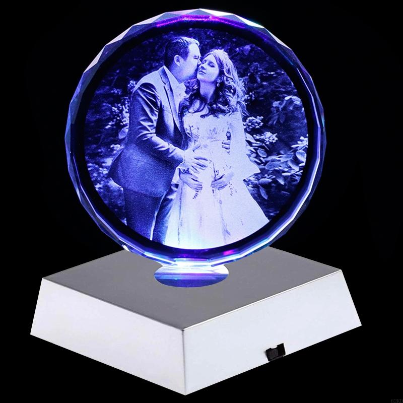 62KD Colorful Changing Plastic Led Light Bottom Base Display Rack Holder Stand for Home Bedroom Crystal Stone Tower Photo