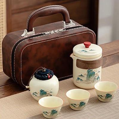 Pin Jian Ru Kiln Portable Tea Set