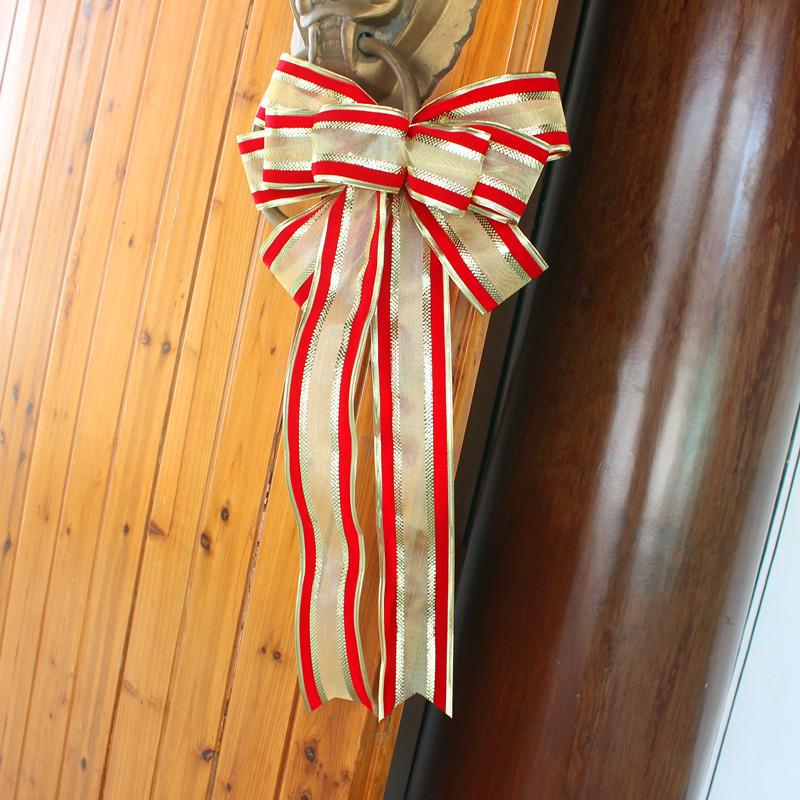 Große Gold-Rote Weihnachts-Schleifen-Dekoration Perfekt für Weihnachtsbaum-Dekorationen