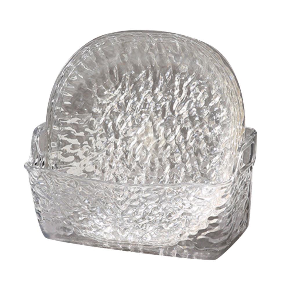 Transparent Bone Plate Glacier Pattern Snack Dish Dessert Plate Table Waste Dish Luxury Kitchen Tableware 8-plate + 1-base прозрачный
