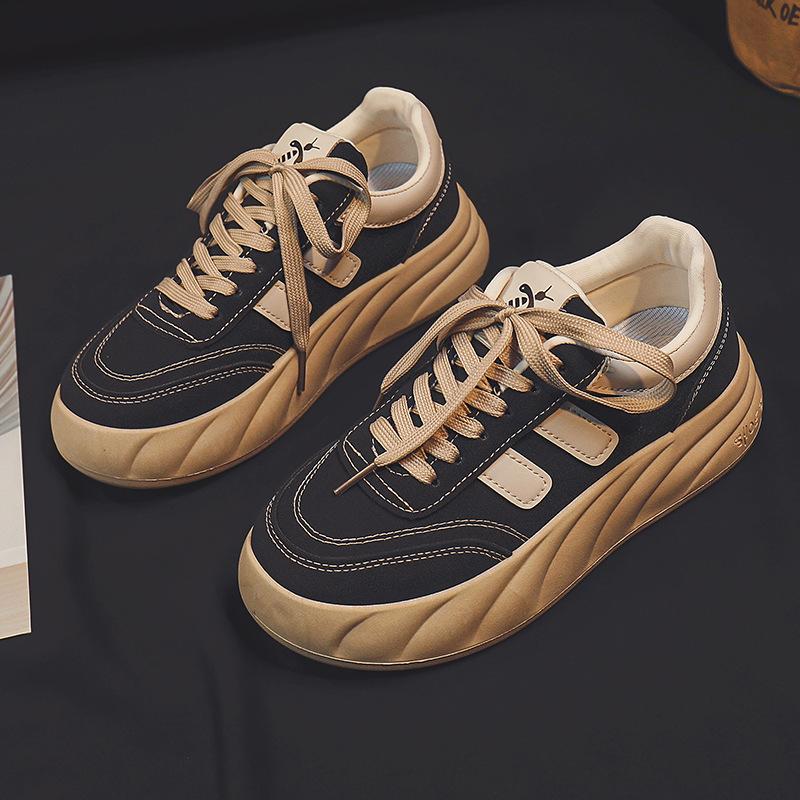 

Весна и осень Новые белые туфли студенческие женские модные на платформе увеличивающие рост дышащие повседневные туфли скейтборд обувь уличная съемка 40