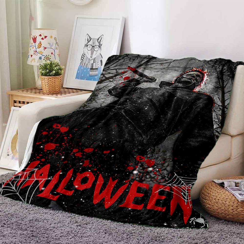 Halloween Horror Night Blanket Soft Throw Blanket For Home Bedroom Bed Sofa Travel Office Solid Christmas Blanket