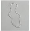 S925 Sterling Silver Korean Fashion Textured Flat Snake Necklace Blogger Style Clavicle Chain
