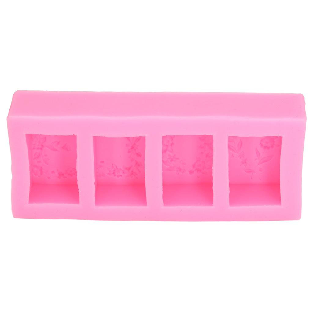 Silikonform Fyra Blomma Sockerrör Silikon Tvål Fondant Tårta Gelé Pudding Form Dekoration