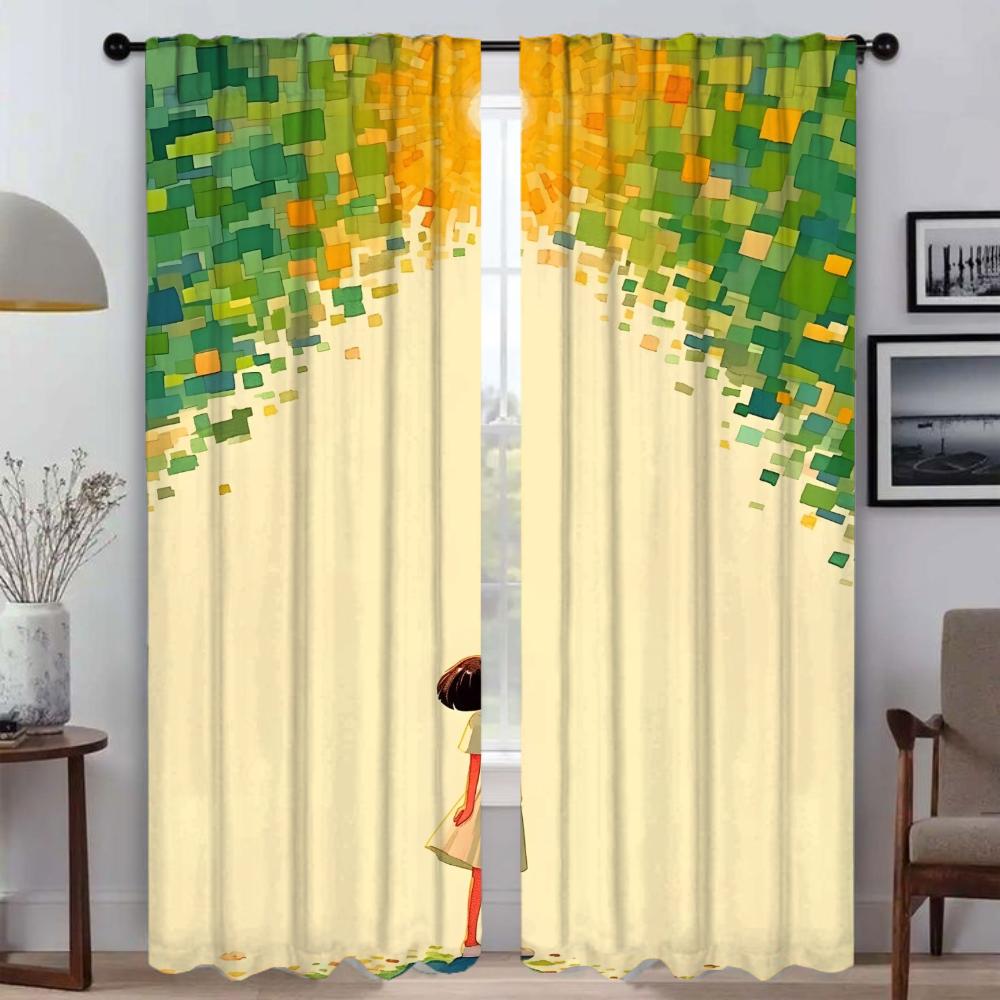 

Longing Under the Sun Tulle for Bedroom Kitchen Curtains for Camera Modern Living Room Curtains 2 Pieces Shades Window Curtain W50xH70cmx2pcs-CL