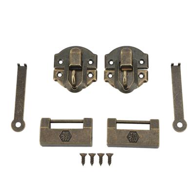 Retro Buckle Lock Zinc Alloy Decorative Padlock with Screw Key for Jewelry Box Wooden Box Home Decor