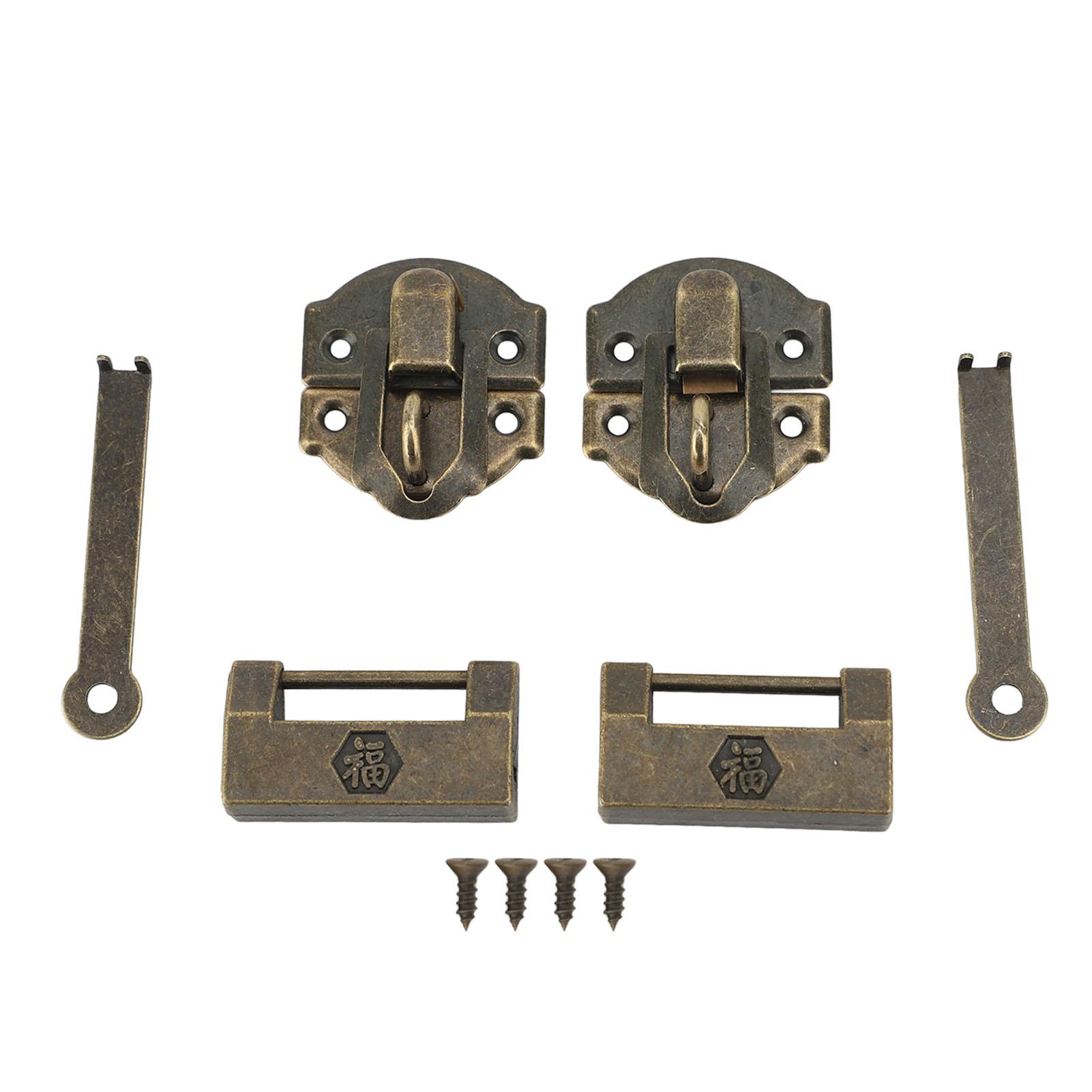 

Retro Buckle Lock Zinc Alloy Decorative Padlock with Screw Key for Jewelry Box Wooden Box Home Decor