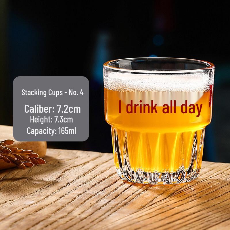 2024 Drop-Proof Tempered Beer & Wine Glass with Text - Internet Celebrity-Approved