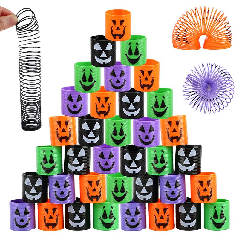12/24pcs Halloween Theme Coil Springs Toys Kids Halloween Party Favors Trick or Treat Gifts Boy Girl Birthday Goodie Bag Fillers