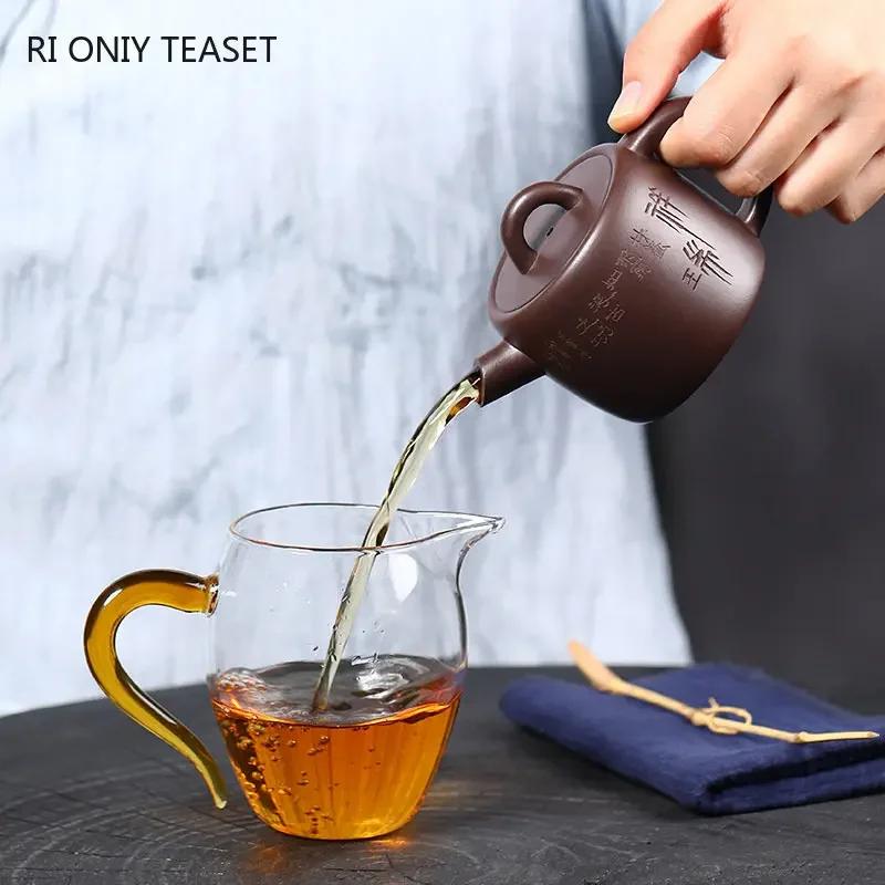 160ml Yixing Purple Clay Teapots Beauty Tea Infuser Kettle Handmade Raw Ore Old Purple Mud Tea Pot Chinese Zisha Tea Set