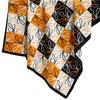 Women' Scarf 90X90 with Letter Pattern - Amber and Black Check with Monogram
