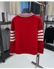 European Style Men's Striped Slim Fit Round Neck Sweater - Trendy Brand Knitwear, Long Sleeve Casual Base Layer Shirt