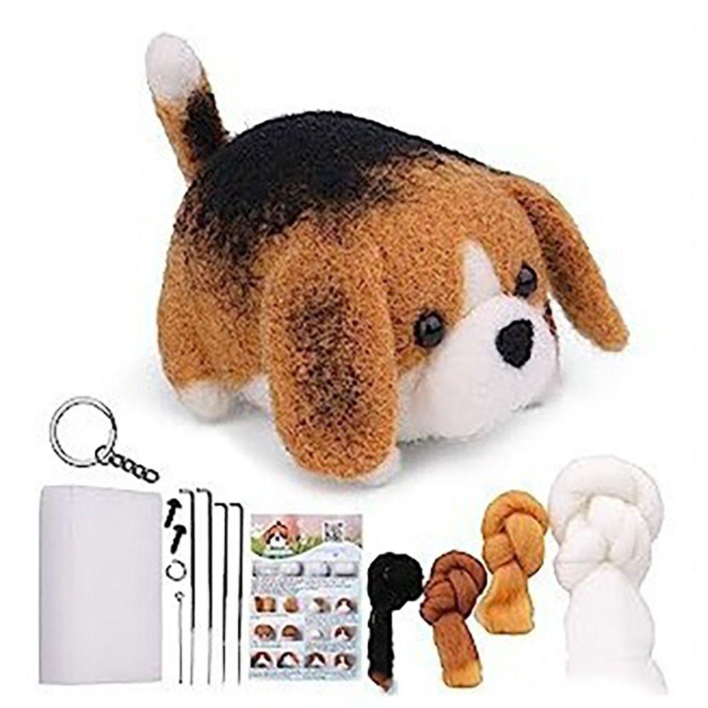 Material Package Non-Finished Cat Wool Felting Package Dog DIY Wool Felt Kit  Artwork