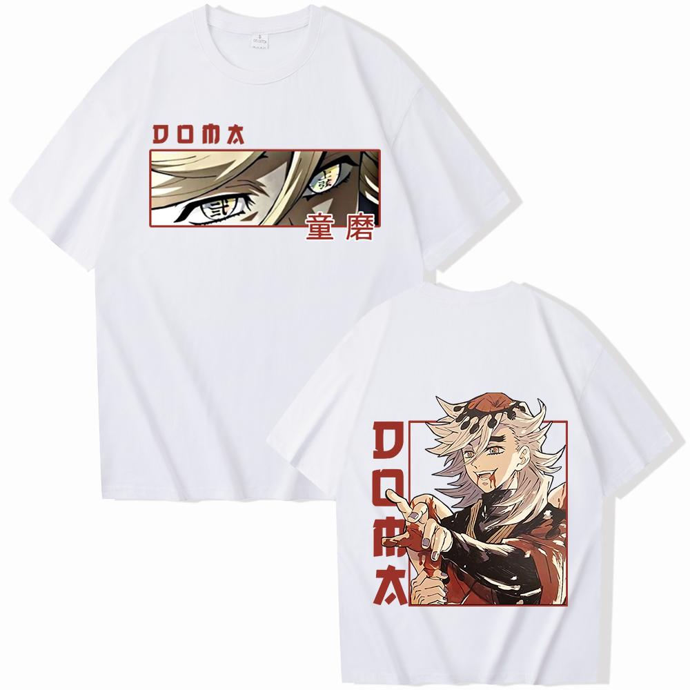 2025 Anime Demon Slayer Douma T-Shirts Man Women Summer Casual O-Neck Short Sleeve Shirts