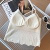 Women's Lace Camisole with Chest Pads - Sexy Backless V-Neck Bandeau Top