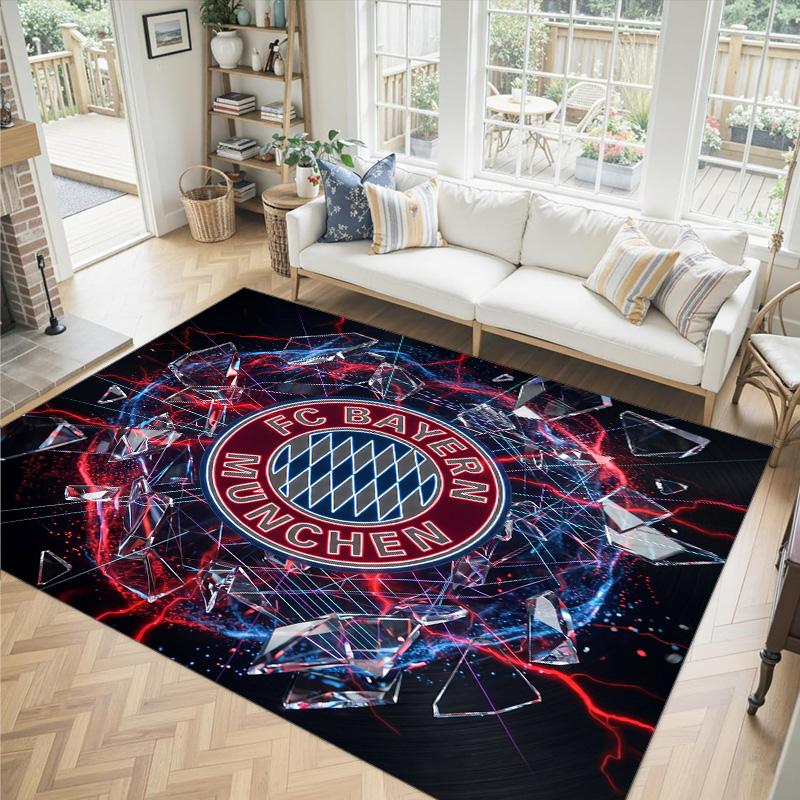 Bayern Munich Design Crystal Velvet Carpet Cozy Non?Slip Printed Rug For Bedroom Living Room Entrance