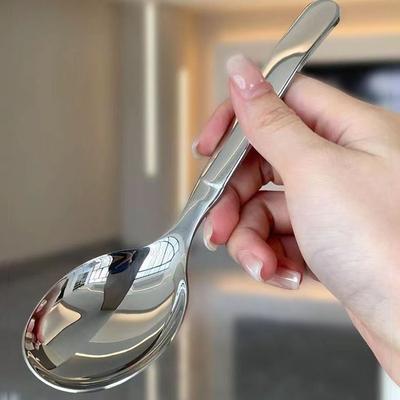 Nerezové kulaté lžíce Síťka Červená Zlatá Večeře Dlouhá rukojeť Míchací Dezertní lžíce Na Kuchyňské Doplňky Gadgets