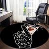 1pc Luck Card Office Round Area Rug,  Mat Suitable For Office, Under Office Chairs Bedroom Living Room Home Decor, Room Deco