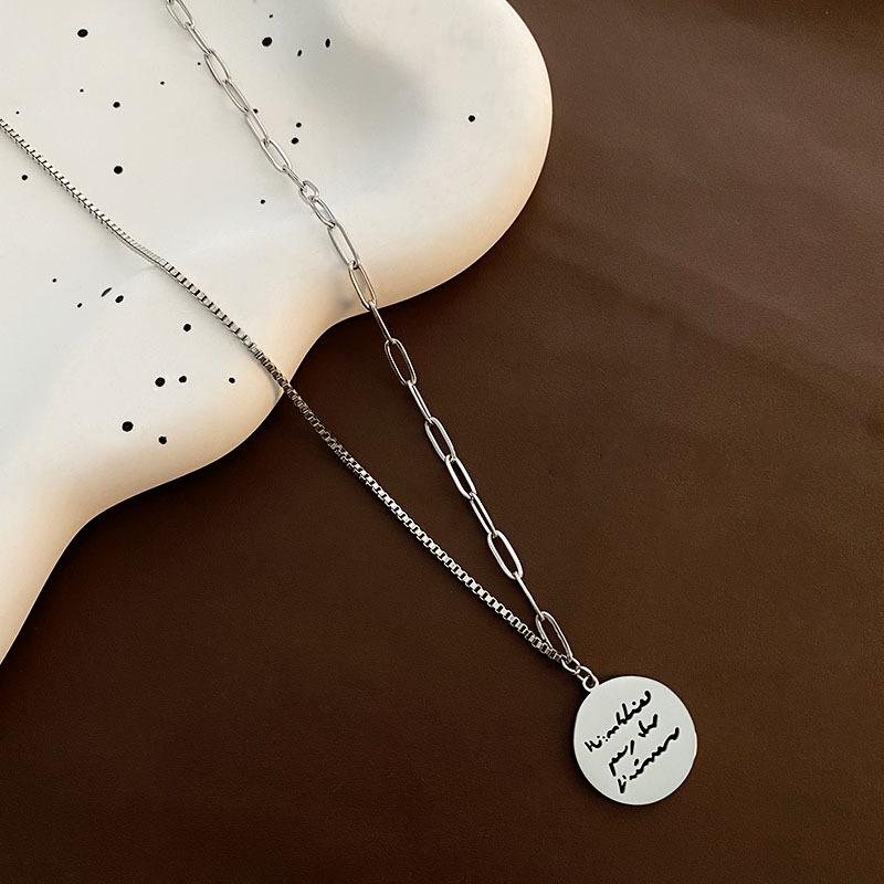 Light Luxury Titanium Steel Letter Necklace - Women's Cold Style Hip-Hop Chain