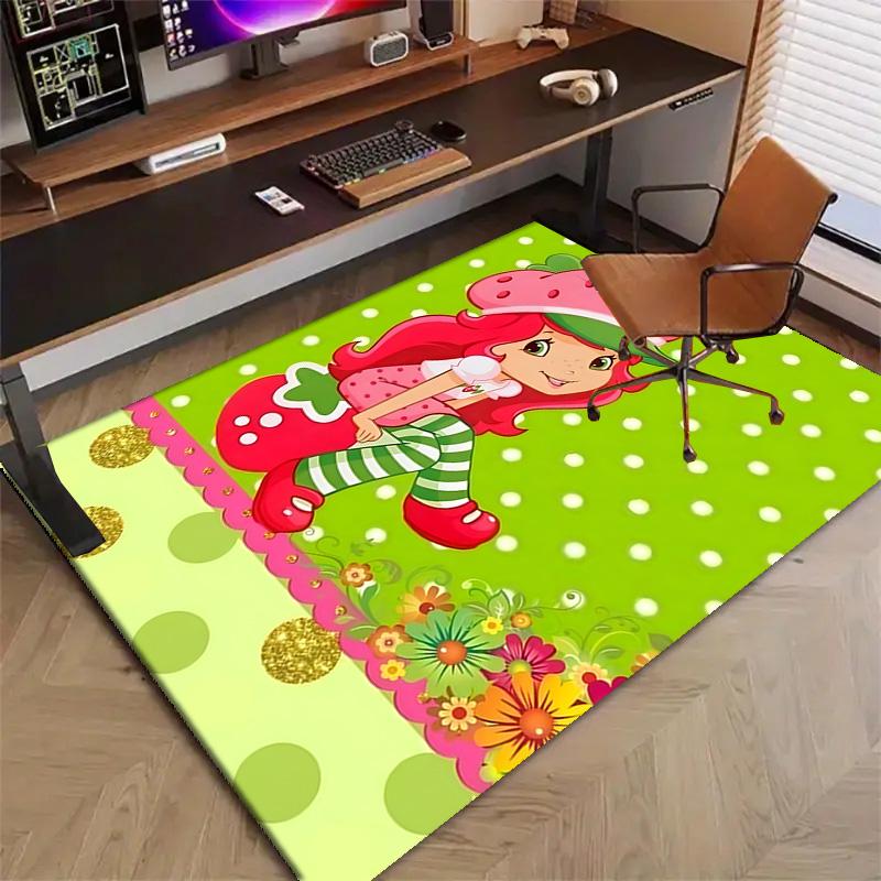 1pc Princess Strawberry (4) Design Printed Area Rug Carpet for Bedroom Living Room Home Decor Rugs Mat Non Slip Mat Rug for Bedside