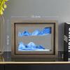 Moving Sand Art 3D Sandscape Quicksand Liquid Hourglass Rotatable Wooden Frame Flowing Sand Painting Office Home Decor Gifts