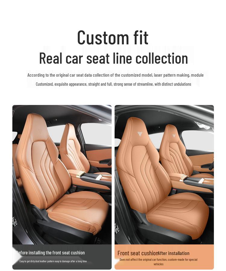 Neta X Full Leather Car Seat Cushion Cover - All-Season, Universal Fit