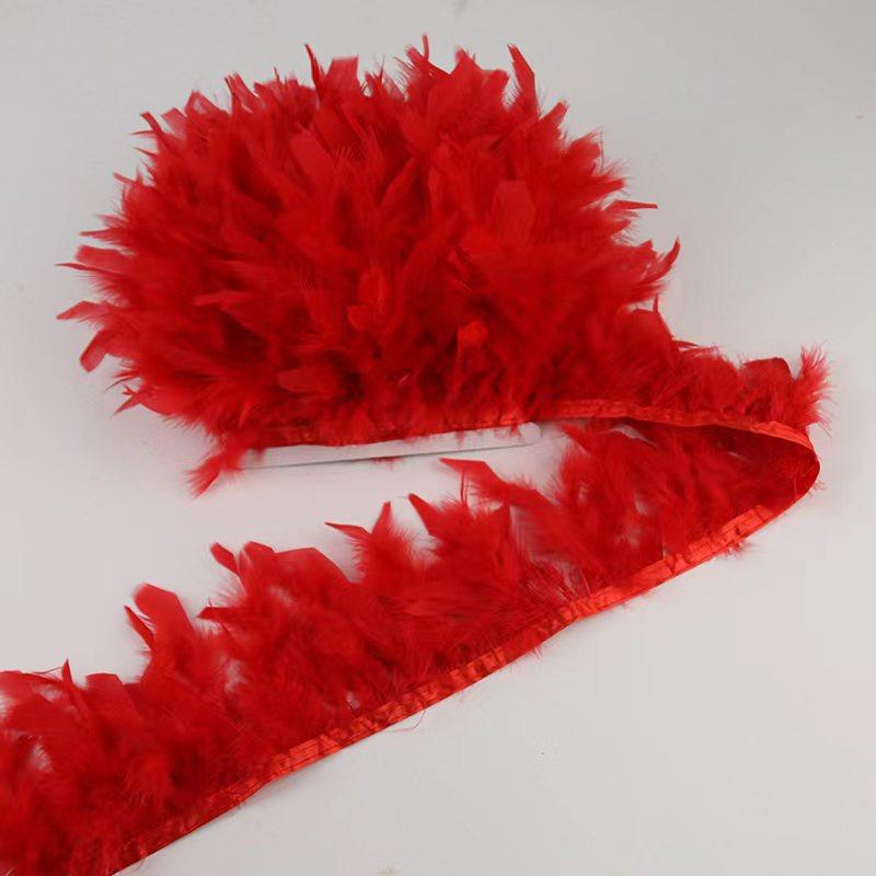1M White Turkey Marabou Feathers Trim Ribbon Natural Feather For Diy Crafts Wedding Party Sewing Christmas Decoration