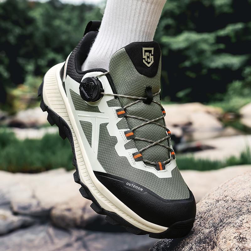 Casual Sneakers Men Anti-slip Air Mesh Breathable Casual Running Shoes Men Low-top Lightweight Flat Outdoor Hiking Shoes Men