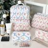 Large Quilted Bow Cosmetic Bag: Women's Portable Toiletry & Skincare Storage for Travel
