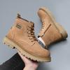 Autumn Winter Cow Suede Leather Boots for Men New Designer High Top Keep Warm Platform Shoes Male Fashion Casual Work Boots Man