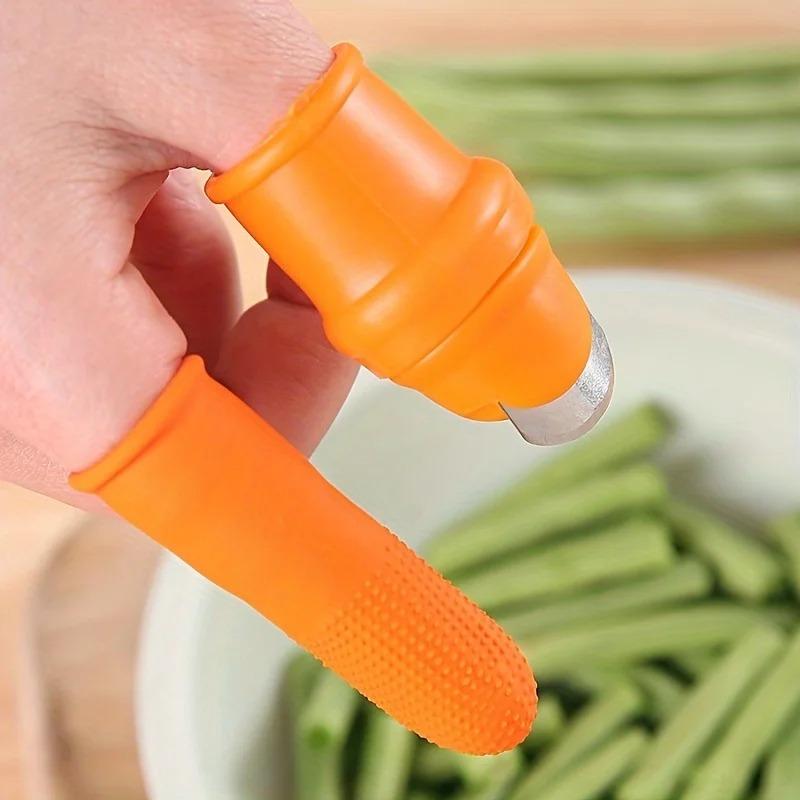 6PCS/Set Garden Silicone Thumb Knife With Anti-Cut Finger Cot Kit, Gardening Pruning Tools For Harvesting Fruits And Vegetables