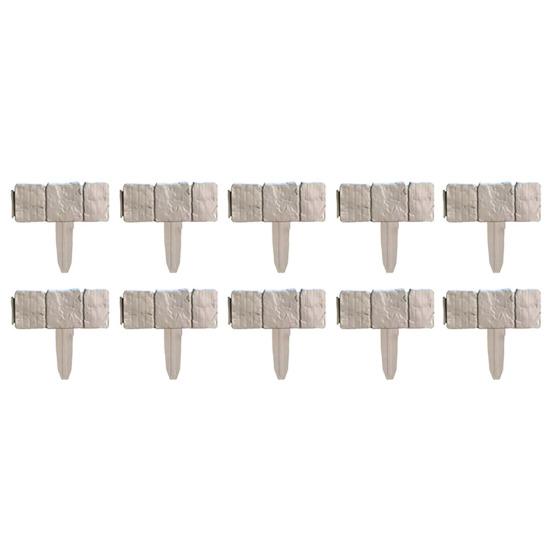Imitation Stone Garden Fence Garden Landscape Edging Border Interlocking Plastic Retaining 10pcs серый