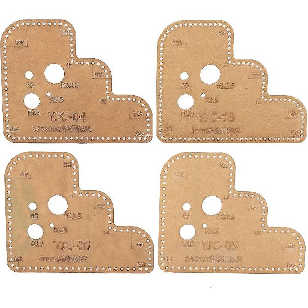 4 Pcs Circle Corner Template, Acrylic Leather Circle Corner Template DIY Leather Craft Auxiliary Cutting Ruler Stencil for Handmade Craft Making