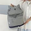 Cat Backpack With Canvas Material And Zipper Closure For Daily School Use