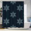Luxury Star Pattern Waterproof Shower Curtain For Bathroom Decor Navy Blue