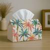 1pc Party Tissue Box,Tropical Palm Tree,Multifunctional Tissue Holder, Colorful Watercolor Summer Beach,Outdoor Party Supplies, Everyday Desktop Tissu