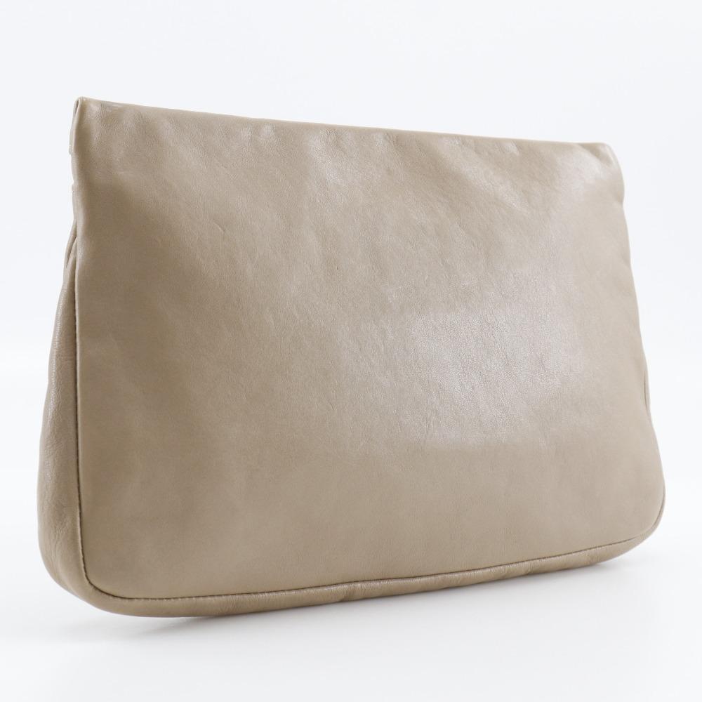 JIMMY CHOO Star studs Pouch beige leather Women Used