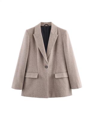 25 Styles Autumn Women's Herringbone Wool Lapel Jacket