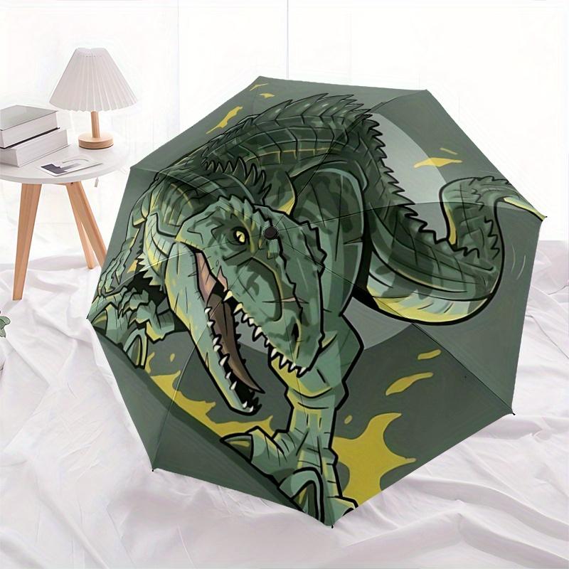 

1pc Fiery T-Rex Pattern Beautiful Looking Automatic Folding Umbrella, 3 Folding, 8 Iron Frame Design, Durable and Suitable for Travel and Daily U