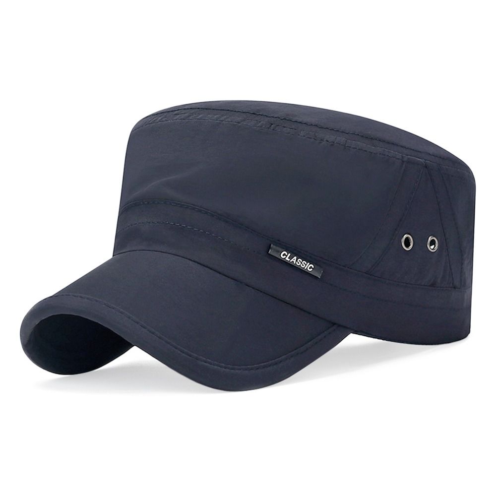 

Регулируемая кадетская шляпа, дышащая кепка с плоским верхом, весенне-летняя солнцезащитная шляпа для мужчин темно-синий
