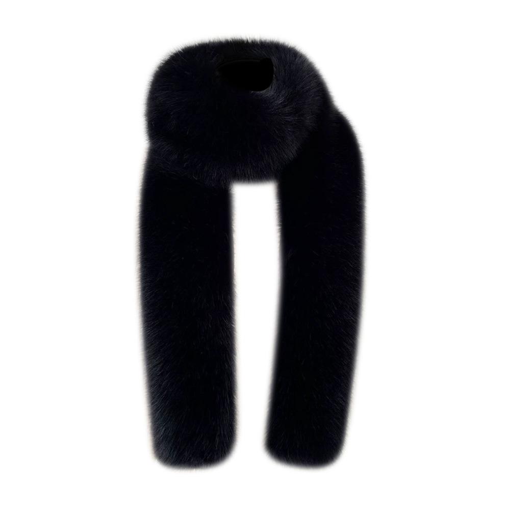 Soft Imitation Mink Fur Scarfs Warm Fluffy Scarf Vintage Faux Fur Wrap  Winter чёрный