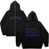 3D Printed NY Unisex Hooded Long Zipper Sweatshirt with Loose Fit Jacket