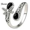Faux Moonstone Ring Vintage Ring, Waterdrop Fake Gemstone Adjustable Open Healing Stone Band Jewelry for Couple, Women