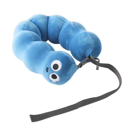 

Дорожная U-образная подушка Портативная подушка для шеи из пены с памятью Милая мультяшная подушка для поддержки шеи для офисного сна, длительных перелетов, автомобильных поездок синий
