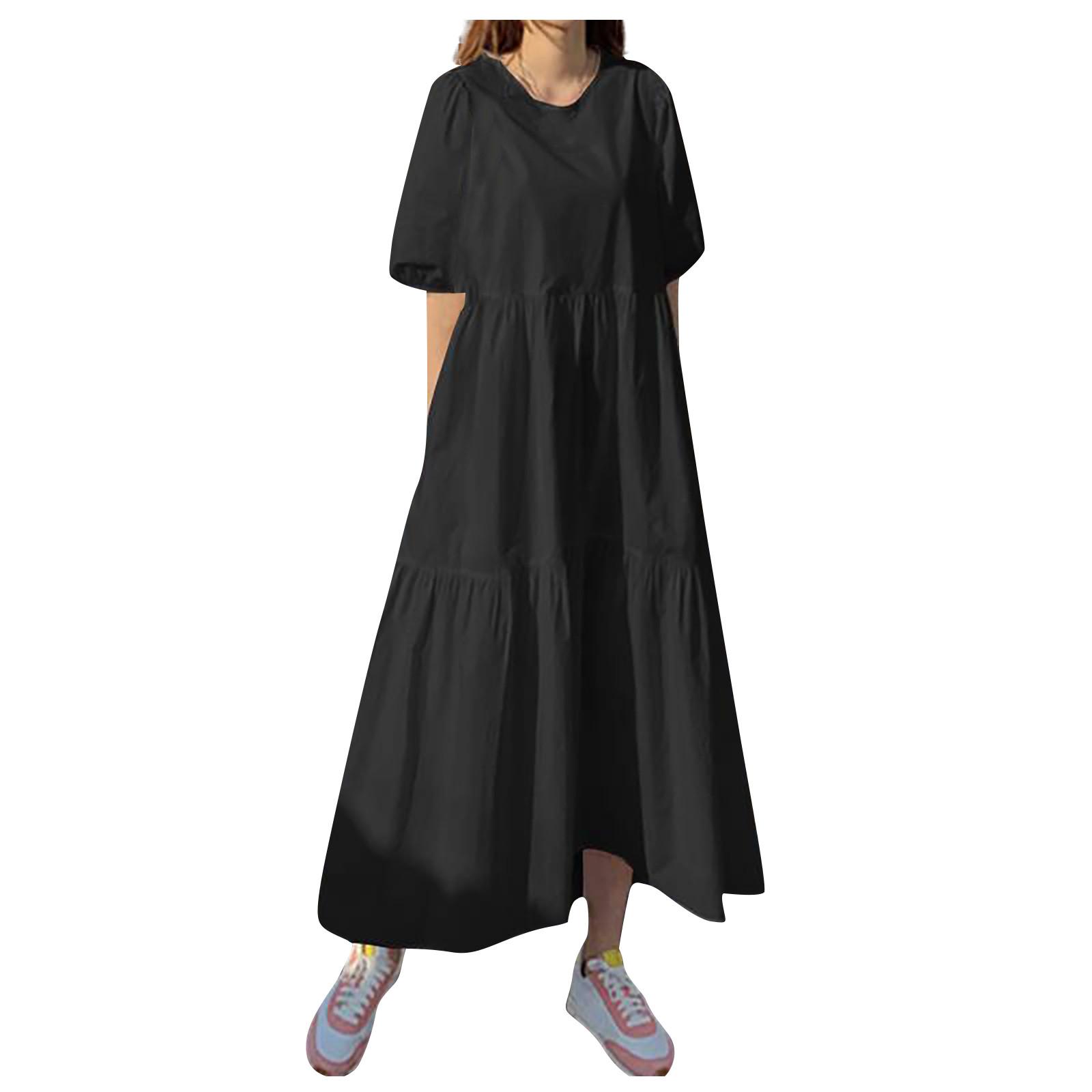 Женское хлопковое платье с коротким рукавом в стиле ретро — фото 3